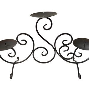 Iron Wall Candelabra Dark Brown 3 Candle Holder